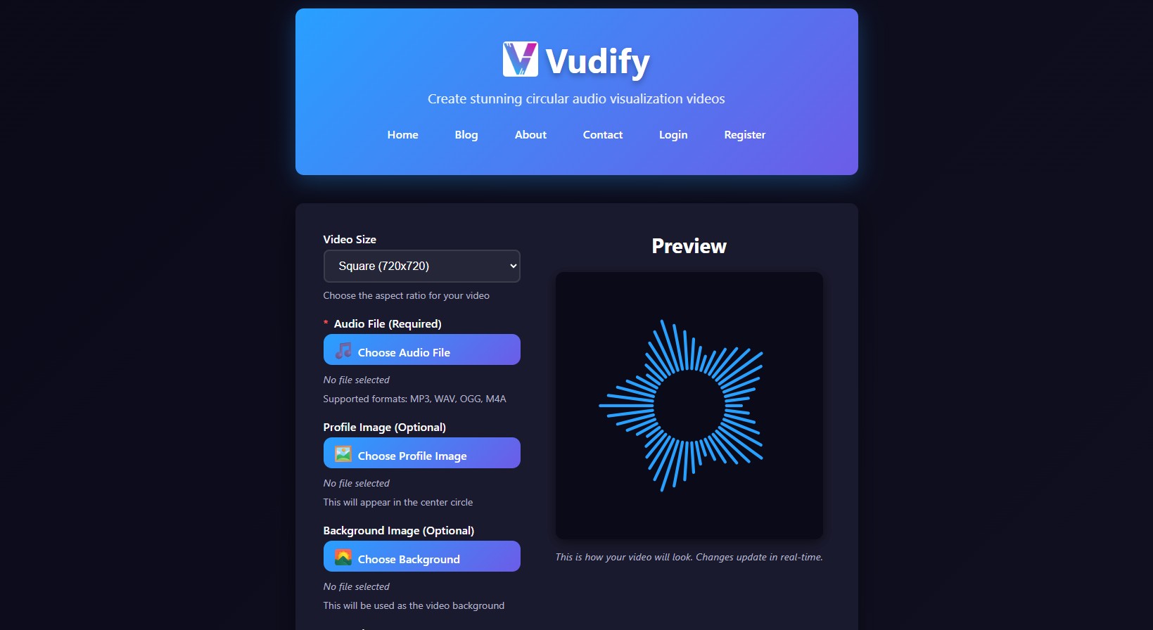 Vudify Audio Visualizer Online